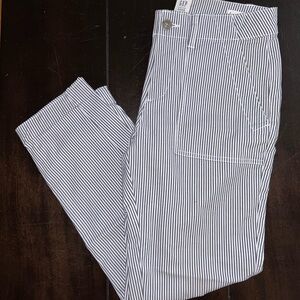 GAP Navy and White Pinstripe Girlfriend Khakis